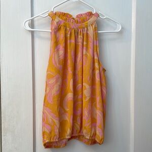 Psychedelic Botancial Halter Top - Pink and Orange 🍊